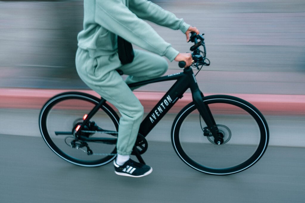 a person riding a e-bike