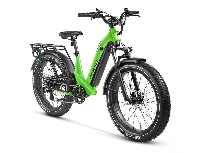Magicycle e-bike green view form an angle