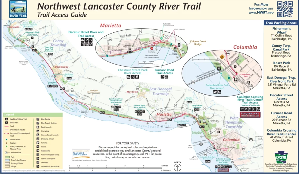 Lancaster County River Trail map