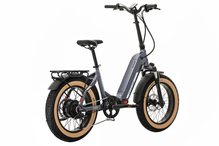 Aventon e-bike silver from behind