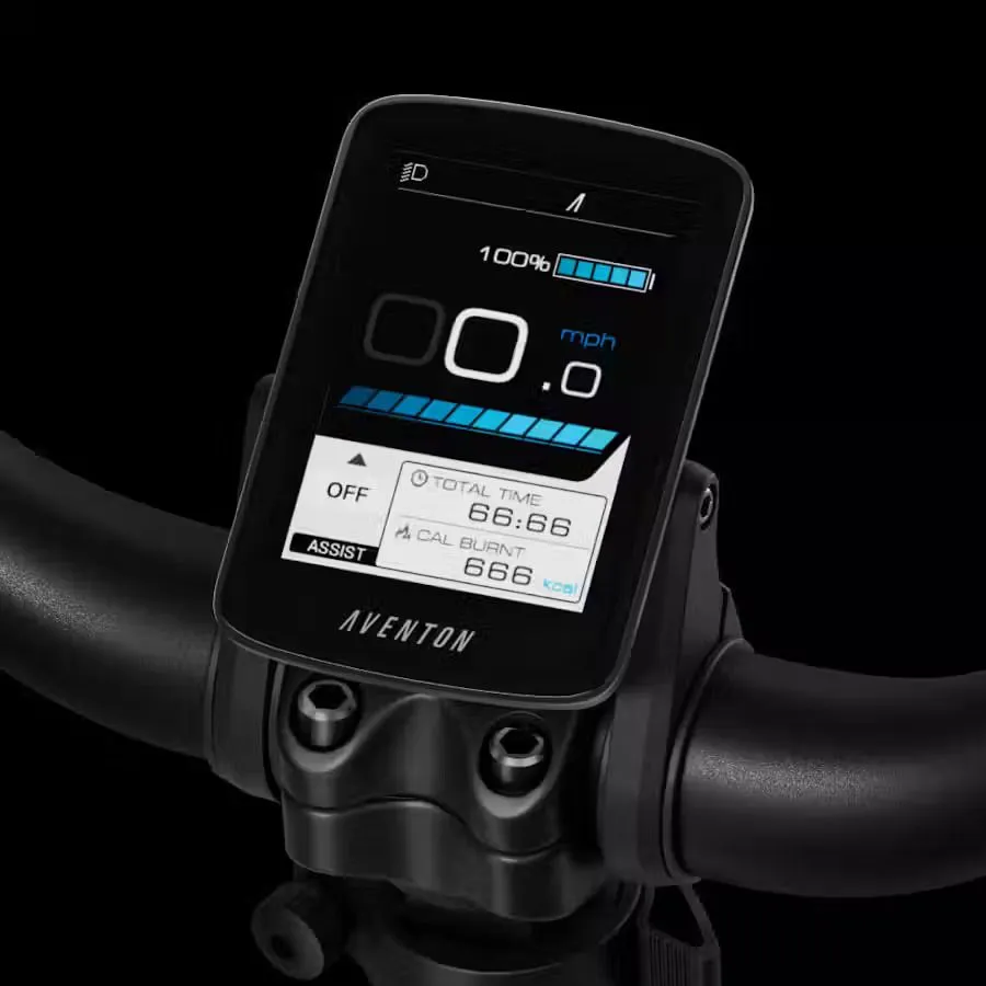 Aventon e-bike gauge closeup