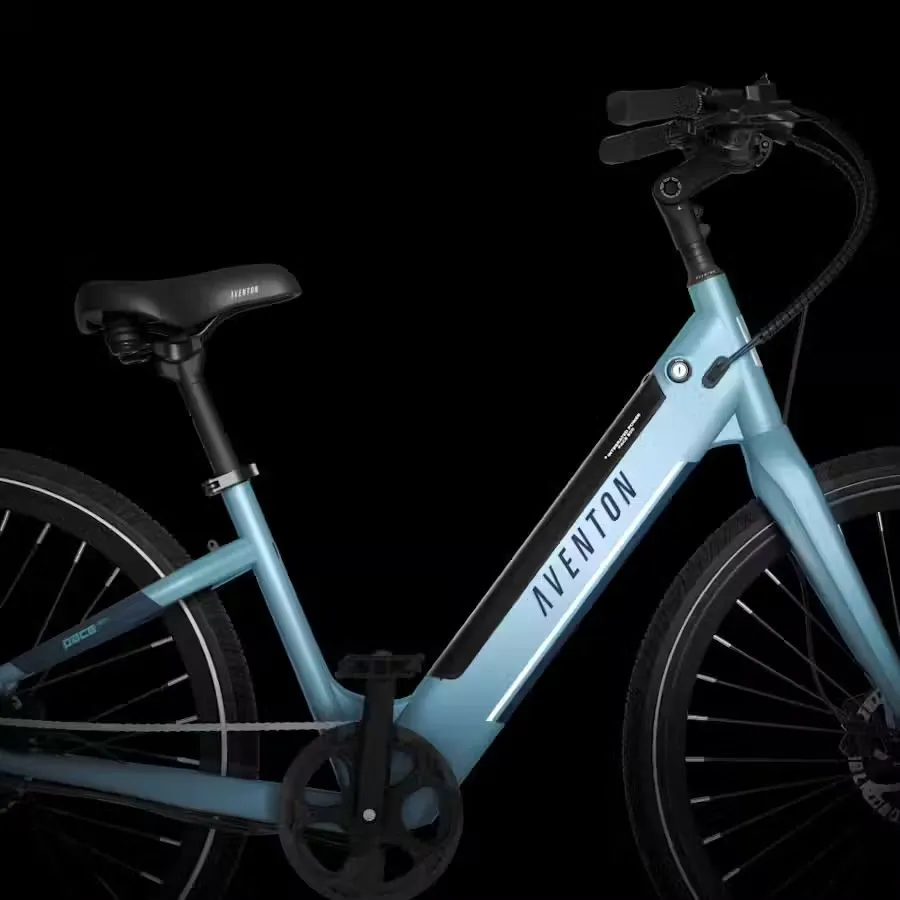 Aventon e-bike teal closeup