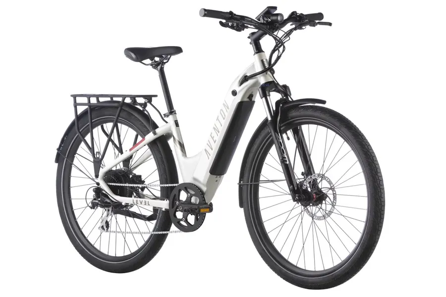 Aventon e-bike white front view