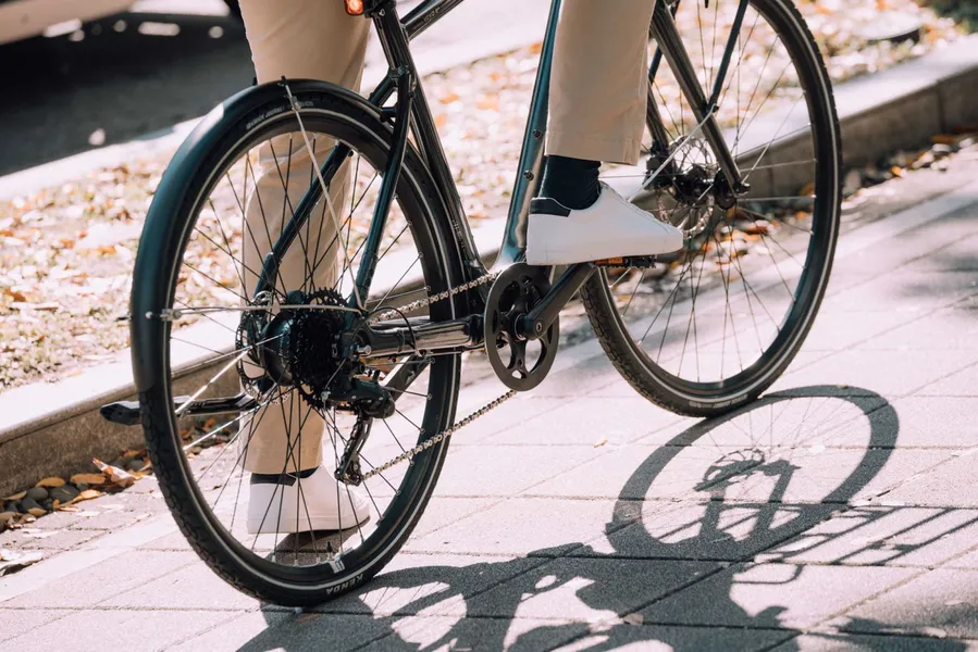 a person riding a e-bike