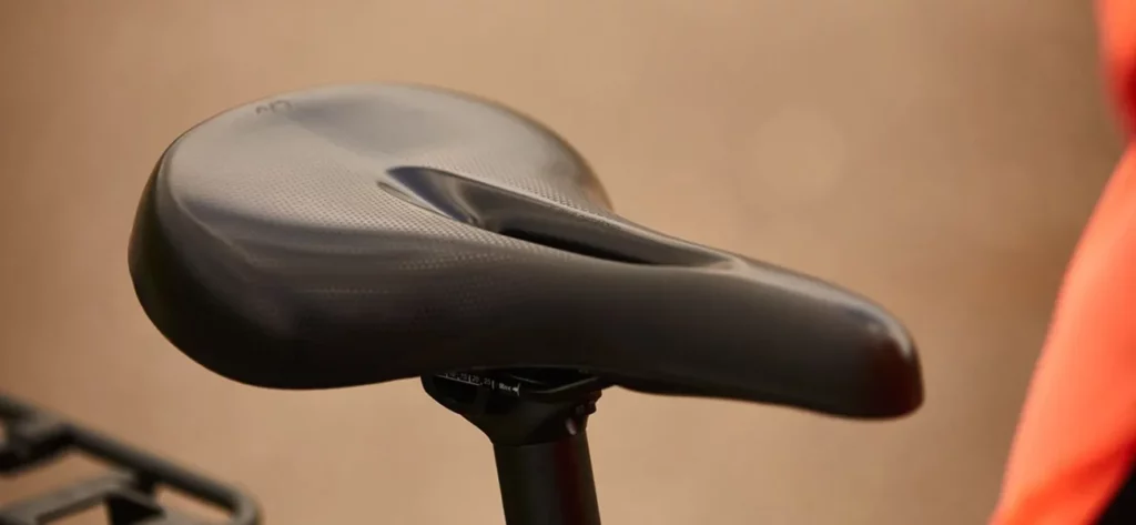 a black e-bike seat