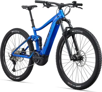 a blue and black Maxxis e-bike