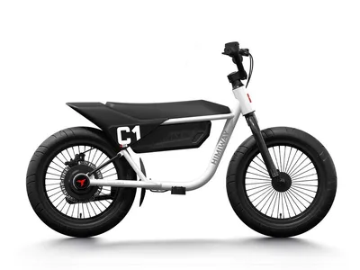 a black and white bike