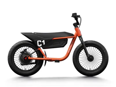 a black and orange bike