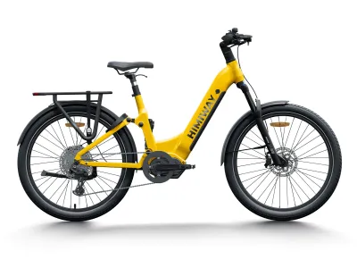 a yellow and black electric bike