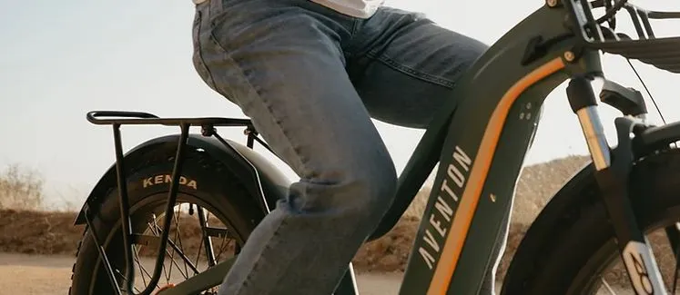 Riding Aventon e-bike outside