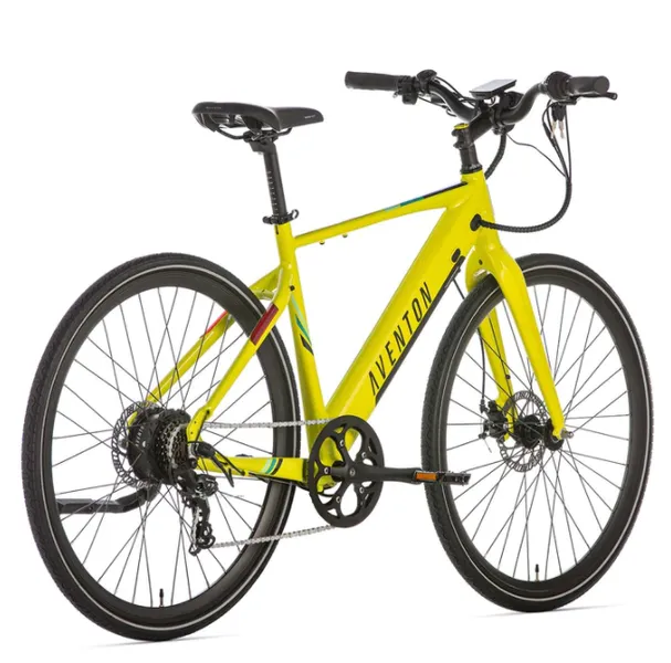 Aventon e-bike yellow from the back