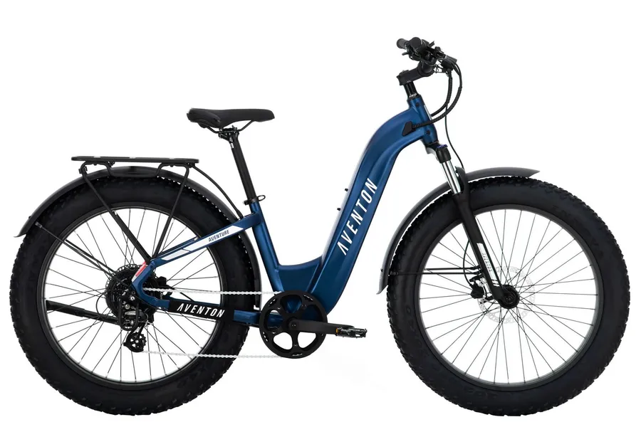 Aventon e-bike blue side view