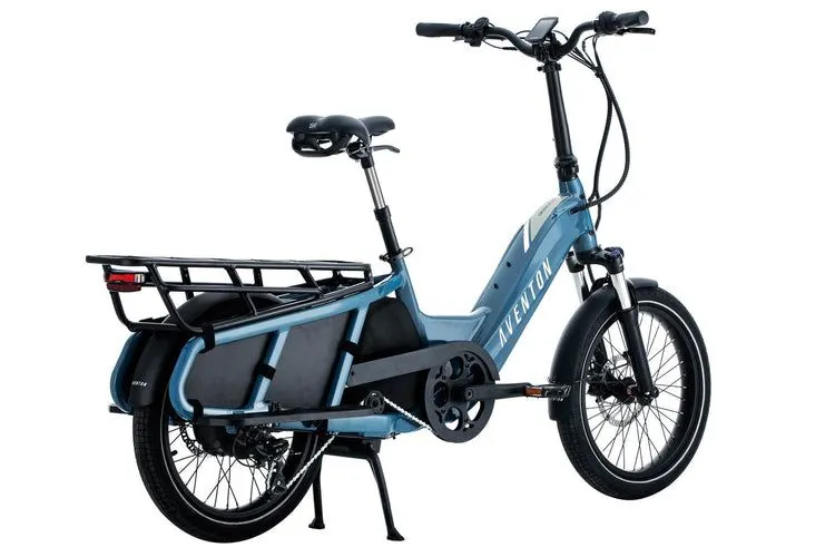 Aventon e-bike blue from behind