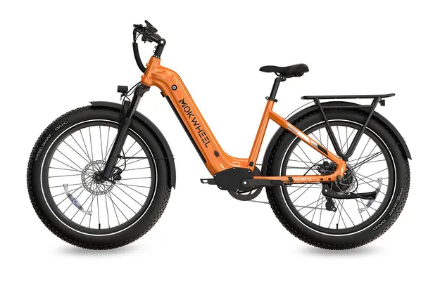 Mokwheel e-bike orange with black wheels