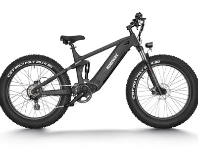 a black e-bike with large tires