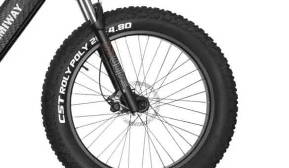 close up of a e-bike tire