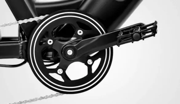 a close up of a e-bike chain