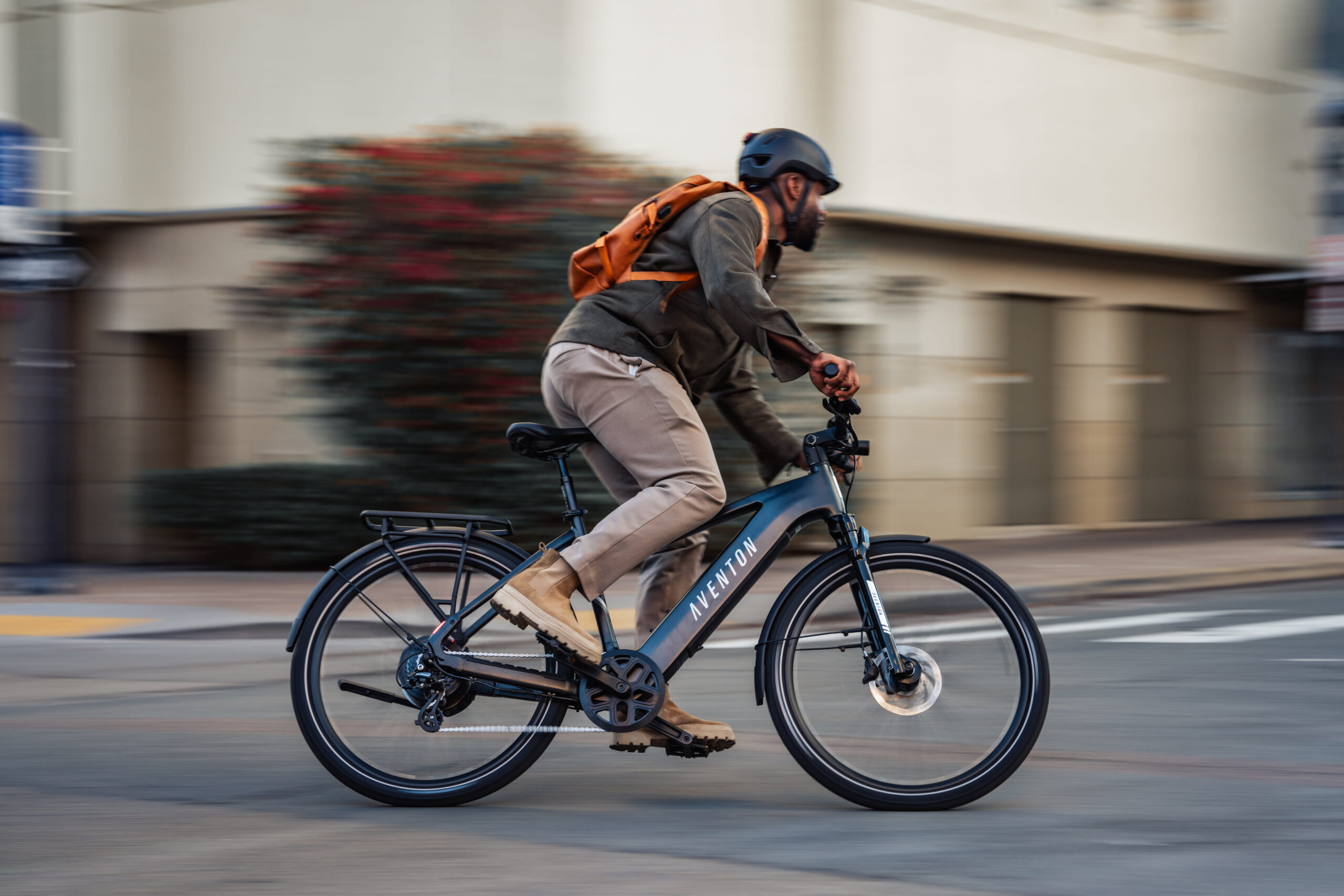 a man riding a e-bike