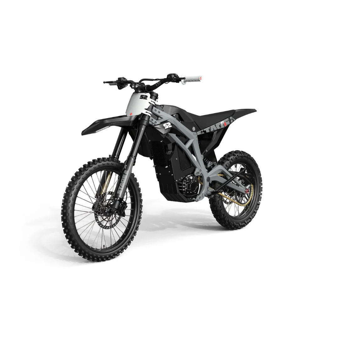 Black Stage2 ebike at a angled view