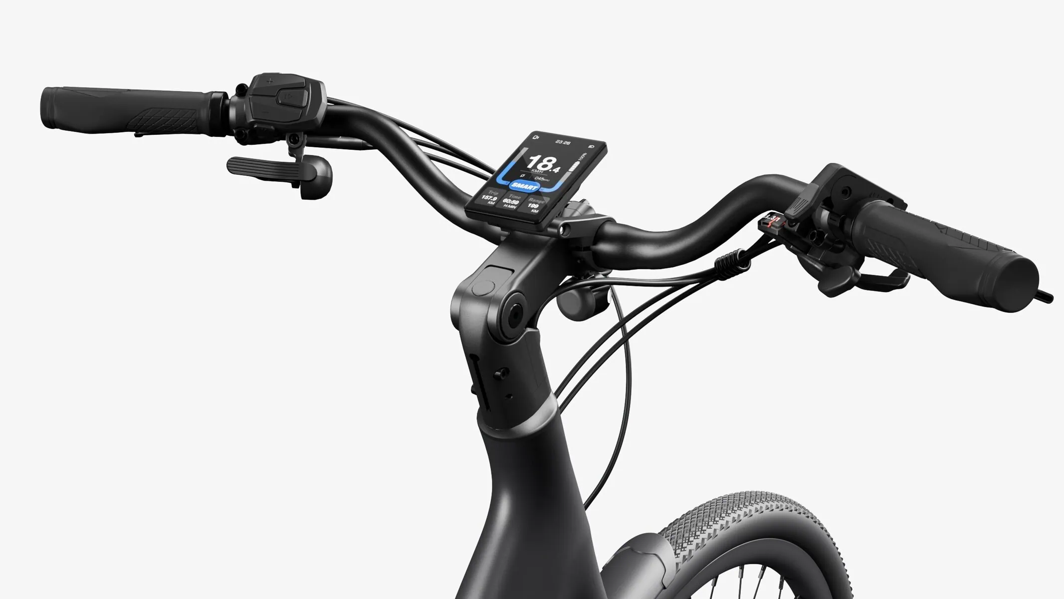 Carbon Classic Step-Thru handle bars and screen - black color