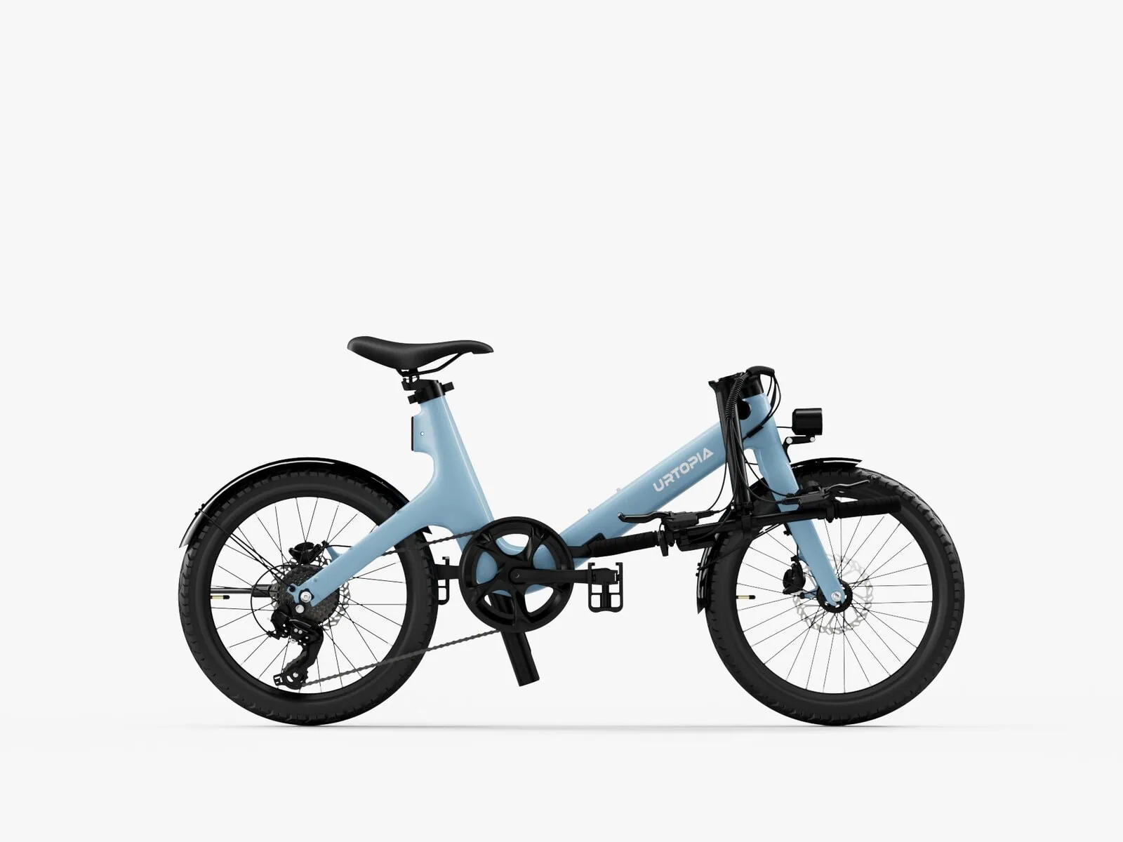 Carbon Fold Step-Thru blue electric bike folded