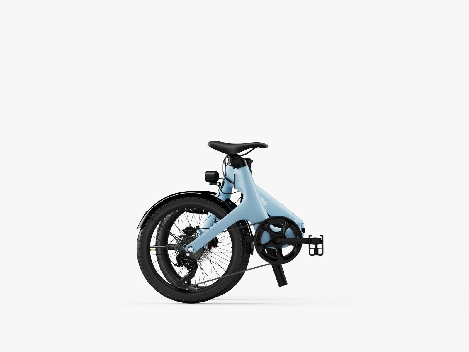 Carbon Fold Step-Thru blue electric bike folded