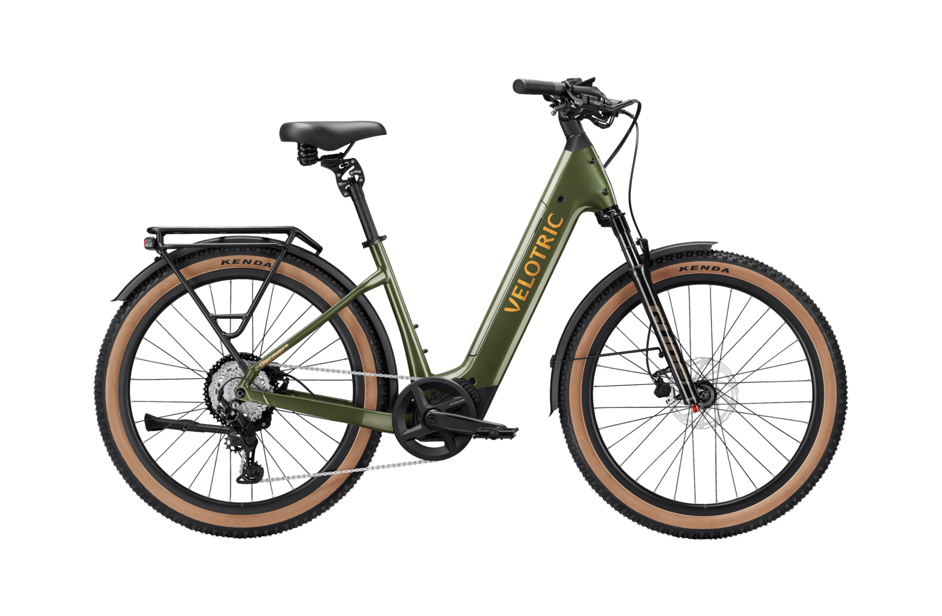 Velotric Discover M e-bike in Olivine Green color, right side view
