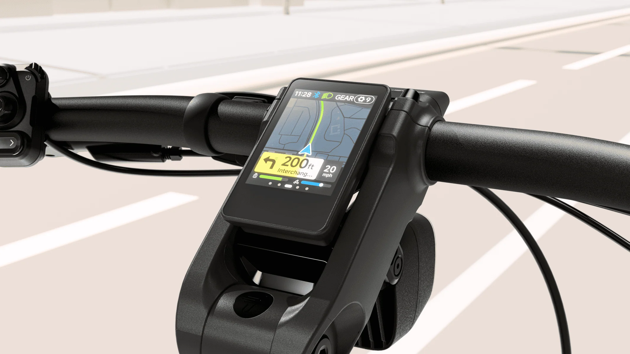 Segway Ebike Myon dashboard display screen with background