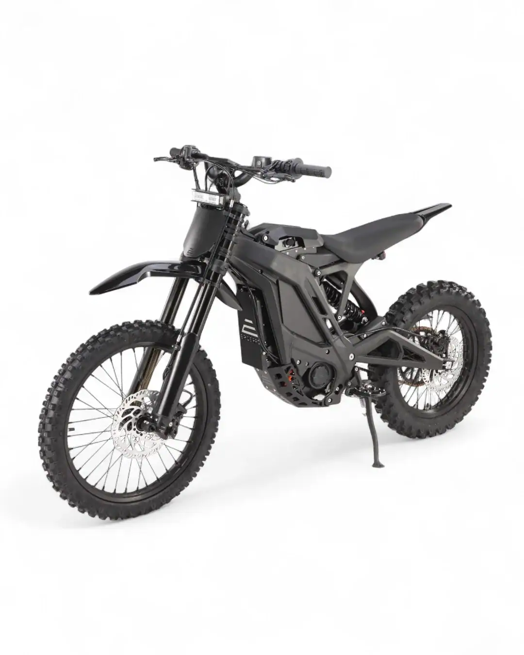 E Ride Pro electric dirt bike top-down handlebar and front end detail