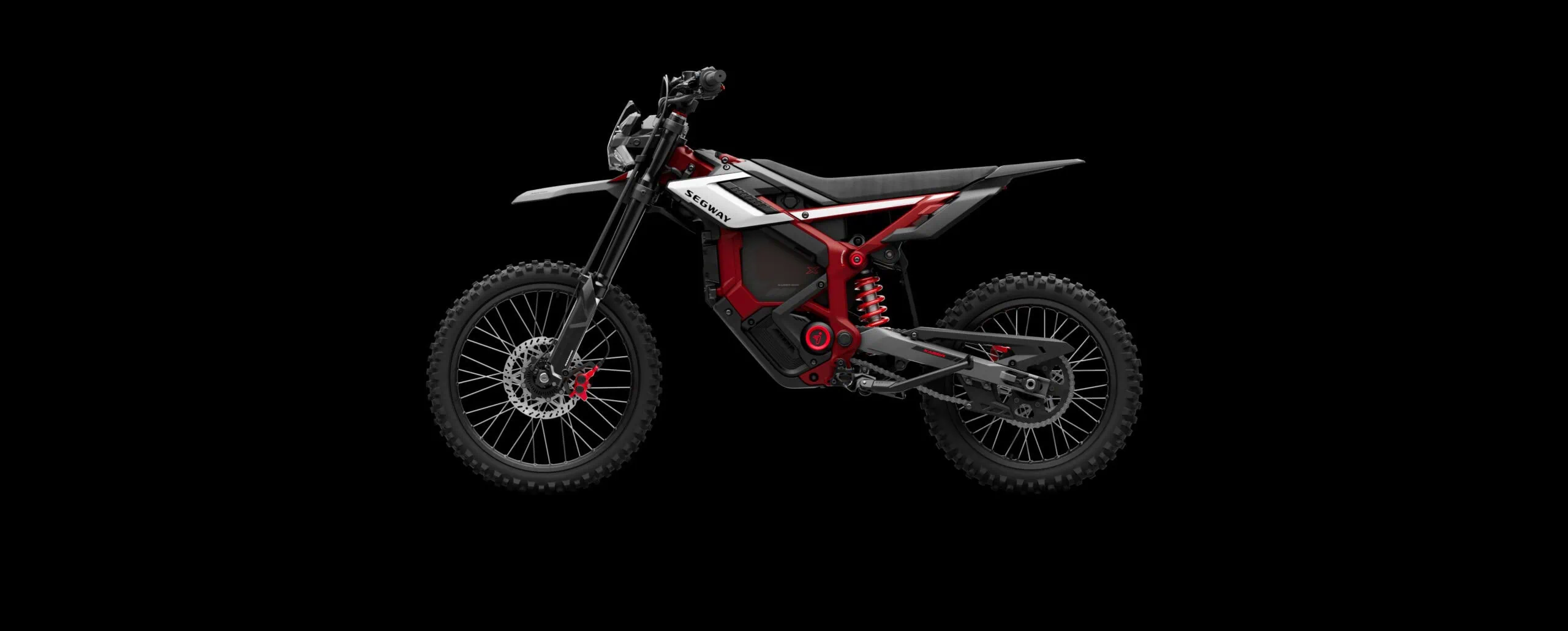 Segway Xaber 300 electric dirt bike in Shred Velvet red